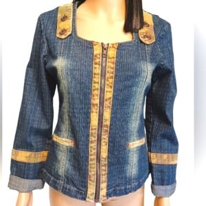 Crest Jeans Women's Zip Up Jean Jacket Size Small